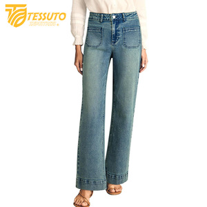 Pantalon cargo taille haute pour femme Jeans en denim taille haute élégants - Product Image 2