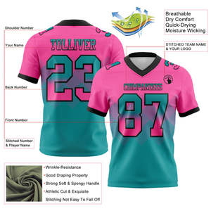 Maillot de football personnalisé à motif dégradé, thème drapeau, forme carrée nette, protection UV, manches courtes, 100 % polyester, unisexe pour adulte - Product Image 6