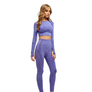 High Quality Women's Seamless Yoga Leggings and Sports Bra Set Moisture Wicking <b>Fabric</b> Plus Size Fitness Wear Outfit - Product Image 2