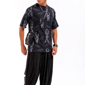 Diseño adecuado de fábrica Producto más vendido Camiseta para hombre 2025 Último diseño Color liso Hip Hop Camiseta serigrafiada - Product Image 5