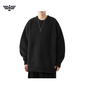 Suéter de Punto Grueso y Cálido de Primera Calidad, 100% Algodón, Suave y Acogedor para Hombre, Antiencogimiento, Cuello Redondo, Estilo Casual y Holgado - Product Image 4