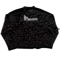 Nouveau T-shirt à manches longues surdimensionné en coton 100% pour hommes, fabriqué par un fabricant de vêtements noirs unis, style streetwear, double couche