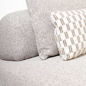 Ensemble de canapé sectionnel en tissu en forme de L moderne avec dossier rembourré, couleur blanche et accoudoirs rembourrés pour le mobilier de salon - Product Image 2