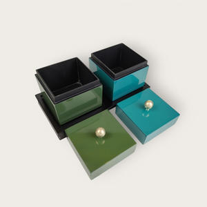 Caja de laca aceptada por ODM con diseño de varios logotipos, cajas de revestimiento lacado, decoración de mesa de escritorio - Product Image 6