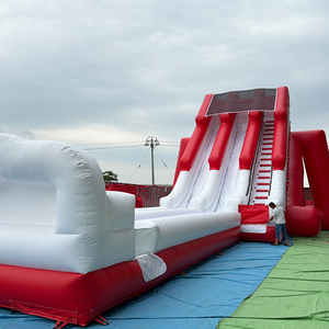 Toboggan aquatique gonflable professionnel NB-SL060 à 2 voies - Toboggan double voie rouge et blanc pour événements estivaux - Product Image 6