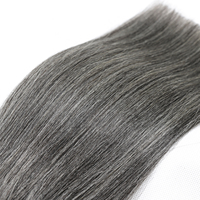 Extensions de cheveux vierges brésiliens raides de couleur gris sel et poivre, 12A, 10-26 pouces, trame