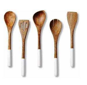 Servidores de ensalada de madera SERVIDOR DE ENSALADA DE MADERA JUEGO DE 2 ARTÍCULO DE COCINA ÚNICO HECHO A MANO - Product Image 4