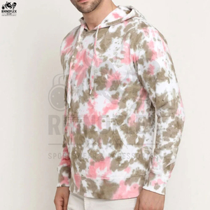 เสื้อฮู้ดมัดย้อมสำหรับผู้ชายผ้าคอตตอนผสมแบบปกติเข้ารูปใส่ในฤดูหนาว - Product Image 3