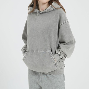 Sweat à capuche en polaire personnalisable à lavage acide, long devant, respirant, séchage rapide, qualité supérieure, nouveau design pour femmes - Product Image 6