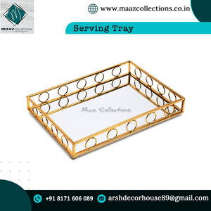 Elegant Rose Gold <b>Mirror</b> <b>Tray</b> with Customized Color for Jewelry Display & Storage MAAZ COLLECTIONS Factory-Direct Wholesale - Product Image 3