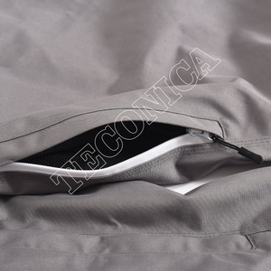 Pantalon de neige imperméable gris premium avec poches zippées blanches, taille ajustable, braguette avant, doublure chaude et coupe-vent pour l'hiver - Product Image 5