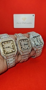 VVS Moissanite นาฬิกาเพชรสีเหลืองทองเต็มรูปแบบเคลื่อนไหวอัตโนมัติน้ำแข็งนาฬิกาข้อมือเพชรสีกุหลาบทั้งหมด41มม.