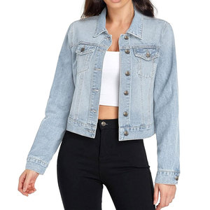 Veste en jean pour femmes, coupe ajustée, 100% coton, tricotée, respirante, vêtements d'extérieur pour l'hiver, pour adultes - Product Image 1