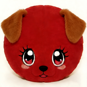 Dog face plush <b>pillow</b>, Round puppy plush toy, Cute dog plush ball, Orange puppy stuffed cushion - Product Image 3
