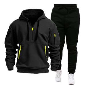 Venta al por mayor de chándales para hombre pulóver 2 piezas conjunto con capucha traje de jogging logotipo personalizado chándales con capucha para los hombres - Product Image 5