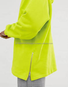 Wholesale Custom 100%cotton Neon <b>Hoodie</b> With Zipper High Quality <b>Plain</b> Oversized Men's <b>Hoodie</b> - Product Image 3