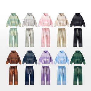 ชุดวอร์มแขนยาว 2 ชิ้น ผ้าฟลีซ สำหรับฤดูหนาว แบบเรียบง่าย ใส่ได้ทั้งชายและหญิง สไตล์ซันเฟด แบบสั่งทำพิเศษ ทรงโอเวอร์ไซส์ ชุดกีฬา ผ้าฝ้าย 100% - Product Image 1