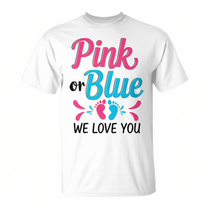 T-shirt promozionale rosa o blu per baby shower con scritta 'Ti Amiamo' - Product Image 3
