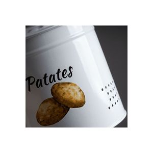 Cesta de Metal de 2 Niveles para Patatas y Cebollas con Tapa Metálica - Cesta para Verduras - Cesta de Almacenamiento para Patatas y Cebollas Blanca/Blanca - Product Image 1