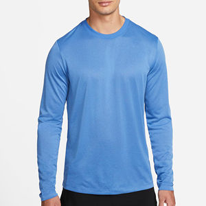Gran oferta 2025, Camiseta de algodón 100% de alta calidad para hombre, ajuste Regular, manga larga, cuello redondo, diseño de cuello, tejido transpirable - Product Image 1