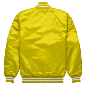 Chaqueta Varsity de satén amarillo Premium, chaqueta Bomber universitaria de béisbol Letterman, ropa deportiva personalizada para equipos y entusiastas - Product Image 2