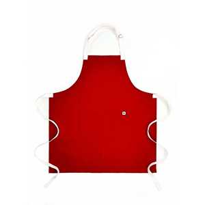 Delantal de Lona de Algodón Rojo para Cocina, Barbacoa, Jardín, Diseño Infantil con Fresas y Crema para Protección - Product Image 1