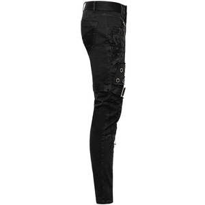 Men's Gothic Pants Black Shredded Jeans <b>Goth</b> Punk <b>Trousers</b> Unisex 2026 - Product Image 3
