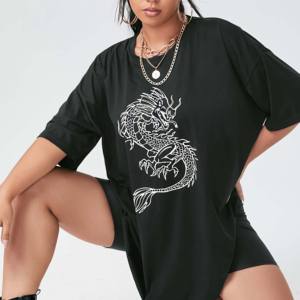Camiseta de gran tamaño transpirable OEM para mujer, ropa de calle de moda de alta calidad para verano, camisetas de manga corta con estampado digital para mujer - Product Image 5