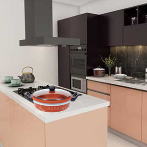 Kadai de arcilla de doble mango artesanal con función de salud, utensilios de cocina tradicionales de barro rojo y negro con tapa de vidrio - Product Image 5