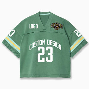 Camiseta de fútbol de manga corta con cuello en V personalizada, Camiseta de punto para hombres y mujeres - Product Image 3