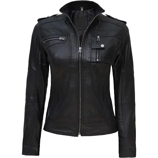 Echt Leren Dames Jassen Hoge Kwaliteit Originele Schapenhuid Leren Jassen Custom Design Dames Winter Motorjas