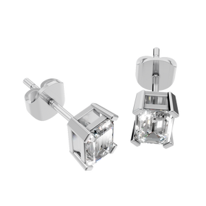 Pendientes de Moissanita con Corte Esmeralda de 2 Quilates, Oro Sólido de 14k, Cuatro Puntas, Regalo de Boda para Mujer, Suministro Directo de Fábrica - Product Image 4