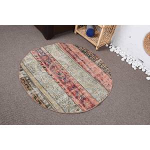 พรมขนแกะสีเบจแบบวินเทจขนาด3.6x3.6ฟุตดีไซน์แบบแอบสแตรกต์ทรงสี่เหลี่ยมผืนผ้าสำหรับห้องนอนห้องนั่งเล่นแผ่นรองทำจากยาง - Product Image 3