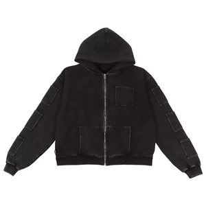 Sudadera Unisex de Invierno Casual Más Vendida, Corte Regular, con Cremallera, Efecto Desgastado y Decolorado por el Sol, 100% Algodón, Forro Polar Francés, OEM - Product Image 6