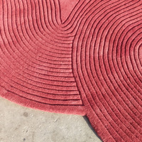 Tapis contemporain rouge abstrait à emboîtement tapis unique doux pour la maison chambre à coucher cuisine extérieure hôtel pour pique-nique