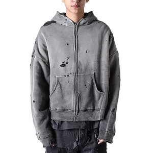 เสื้อฮู้ดดี้ผู้ชายแบบย้อมสีเอซิด สไตล์สตรีทแวร์ ลุคซีดจาง แบบสวมหัว มีบริการสกรีนโลโก้ตามสั่ง - Product Image 1