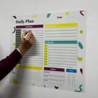 Tableau blanc organisateur de planification quotidienne pliable en bois et plastique, modèle 2024, en polystyrène durable, avec aimant à électrostatique