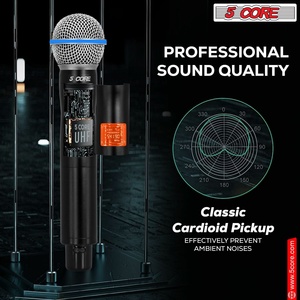 5Core <b>Wireless</b> <b>Microphones</b> 8 Channel Karaoke Professional UHF Singing Mic System Cordless Microfonos - Product Image 5