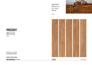 Azulejos de porcelana con aspecto de madera de 200x1200mm, textura Natural, acabado mate, antideslizante, Ideal para uso en interiores, la mejor calidad de grado AAA - Product Image 5