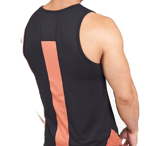 OEM personalizado hombres entrenamiento camiseta sin mangas estenopeica malla Color bloque diseño Fitness gimnasio desgaste - Product Image 5
