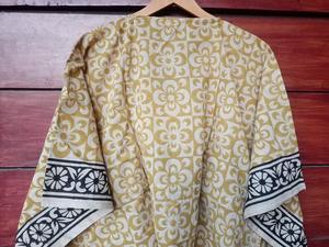 Jaipuri estampado de algodón hecho a mano Kaftan vestido largo Top playa cubierta Maxi ropa de dormir con cintura Natural Casual flor bloque estampado - Product Image 4