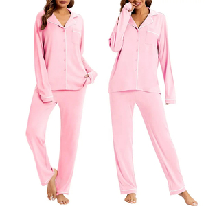 Pijamas para Mujer, Algodón Personalizado, Bambú Suave, Ropa de Estar por Casa, Pijamas de Lujo, Ropa de Dormir para Mujer, Pantalones a Rayas, Conjuntos de Pijamas para Mujer - Product Image 4