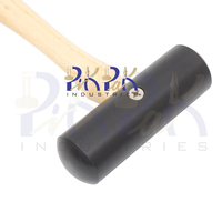 Marteau à marteauillon en plastique DIY avec manche en bois dur, option OEM personnalisable, outil de fabrication de bijoux non-marquant, double face bombée, Scratch PIK