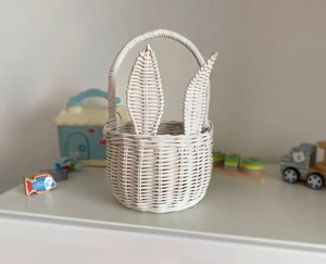 Cesta de ratán tejida en forma de oreja de conejo, cestas de almacenamiento hechas a mano, ratán natural, modernas, multifuncionales, hechas en Vietnam. - Product Image 2