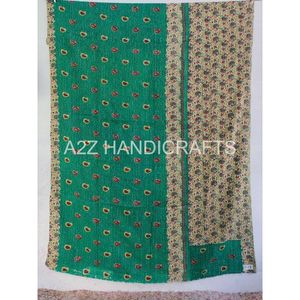 Vintage kantha edredón hecho a mano reversible edredón kantha Gudari venta al por mayor vintage kantha tiro reciclado Sari Manta - Product Image 1