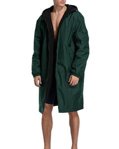 Wholesale Custom Water Resistant Fleece Lined Club Team Swim Parka Mens <b>Coat</b> Long Length Warm <b>Beach</b> Down Parka <b>Coat</b> - Product Image 2
