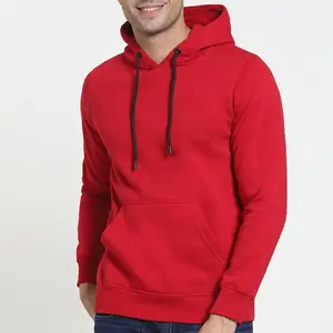 Top Quality Plain Custom Hoodies Sweatshirt Blank Men Hoodie Street Wear Pullover Hoodies In Red Color For Men