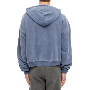 Gran oferta personalizable Vintage lavado Zip Up Hoodies 100% algodón Fleece Drop Shoulder Boxy Fit última moda Zip Hoodies para hombres - Product Image 4