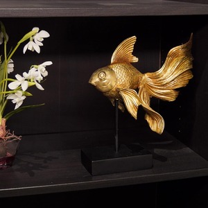 Décoration de table de poisson d'or de luxe Accent pièce maîtresse décorative élégante pour l'intérieur de la maison bureau événement cadeau affichage Sculpture - Product Image 2