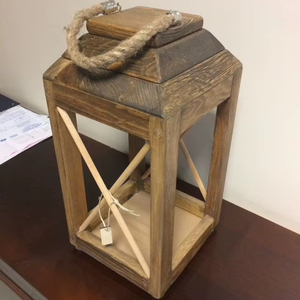 Decorative Lantern With Rope Handle Naturally Crafted Farmhouse Style <b>Candle</b> <b>Holder</b> Lanterns Christmas Decoration Home & <b>Garden</b> - Product Image 1